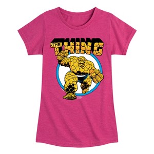Girls' - Marvel - Fantastic Four Thing Logo Fitted Short Sleeve Graphic T-Shirt - 1 of 4