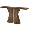 Resenkos Entryway Table, Console Sofa Table,Wood Console Table, 55" Sofa Table Entryway Table with K-Shaped Frame Brown - 2 of 3