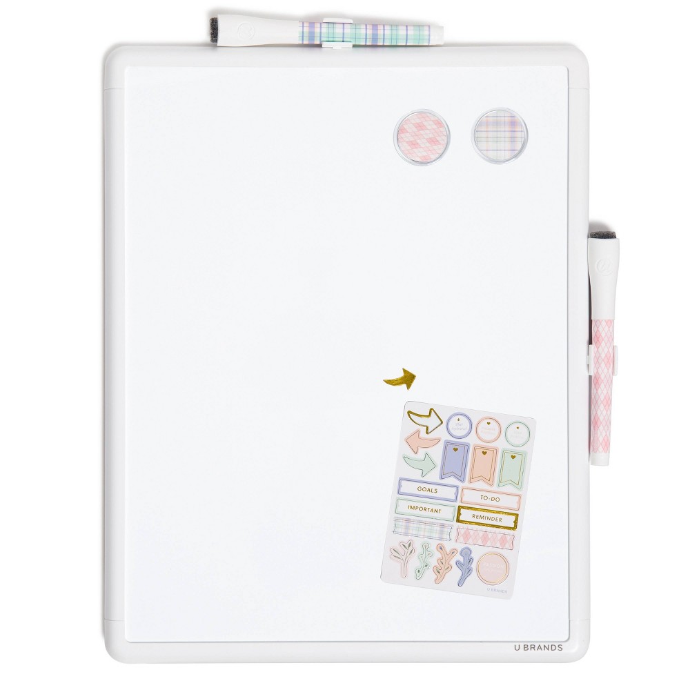 U Brands 11"x14" Contempo Dry Erase Board Value Pack Pastel Sartorial/ White