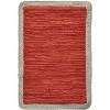 19" Set of Four Orange And Natural Solid With Border Cotton Placemats - 4 of 4