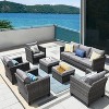 XIZZI Patio Furniture Set 7 Pieces Outdoor Conversation Sets Wicker Sectional Couch Set with Chairs for Garden Backyard Porch - 2 of 4