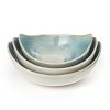 HomeRoots Set of Three Blue And White Ceramic Decorative Bowl - 4 of 4