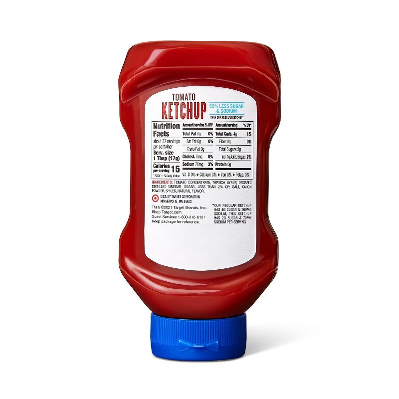 Tomato Ketchup 50% Reduced Sugar and Sodium - 19.5oz - Market Pantry&#8482;, 2 of 3