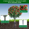 23.6" Artificial Flower Ball Tree with Ground Spike, Fake Topiary Trees for Home Decor Garden Patio and Indoor,2 Pack - 4 of 4