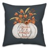 Creative Products Painted Pumpkin Floral 2 18 x 18 Spun Poly Pillow - 2 of 3