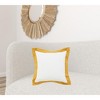 20" X 20" White And Golden Yellow 100% Cotton Geometric Zippered Pillow - 2 of 4