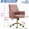 QingMoon Stripes Corduroy Office Chair, Adjustable Swivel Desk Chair, Ergonomic Computer Chair with Gold Base for Living Room and Study - 4 of 4