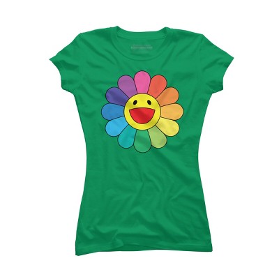 Adult Design By Humans Daisy Flower Rainbow Pride By PINHEAD66 T-Shirt