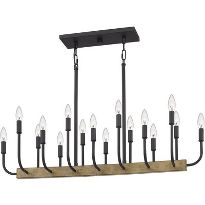 Matte Black 16-Light Steel Island Chandelier