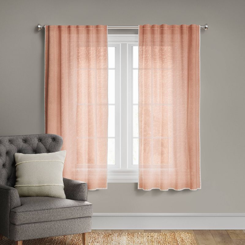 1pc Light Filtering Stitched Edge Window Curtain Panel - Threshold™, 1 of 11