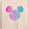 Women's - Disney - Paisley Mickey Lightweight French Terry Wide Neck Long Sleeve Shirt - 2 of 4