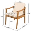 Set of 2 Outdoor Wicker Dining Armchairs, Acacia Wood Frame in Teak Finish with Waterproof Cushions, Garden Dining Set – Koiai - 3 of 4