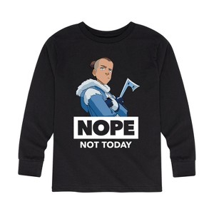 Boys' - Avatar: The Last Airbender - Sokka Nope Long Sleeve Graphic T-Shirt - 1 of 4