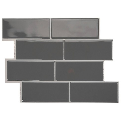 Smart Tiles 11.56'' X 8.38'' Self Adhesive 3d Peel And Stick Backsplash  Tiles Gray : Target