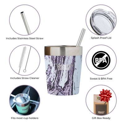 Orchid Driftwood Stainless Steel Insulated Tumbler with Straw, 12oz