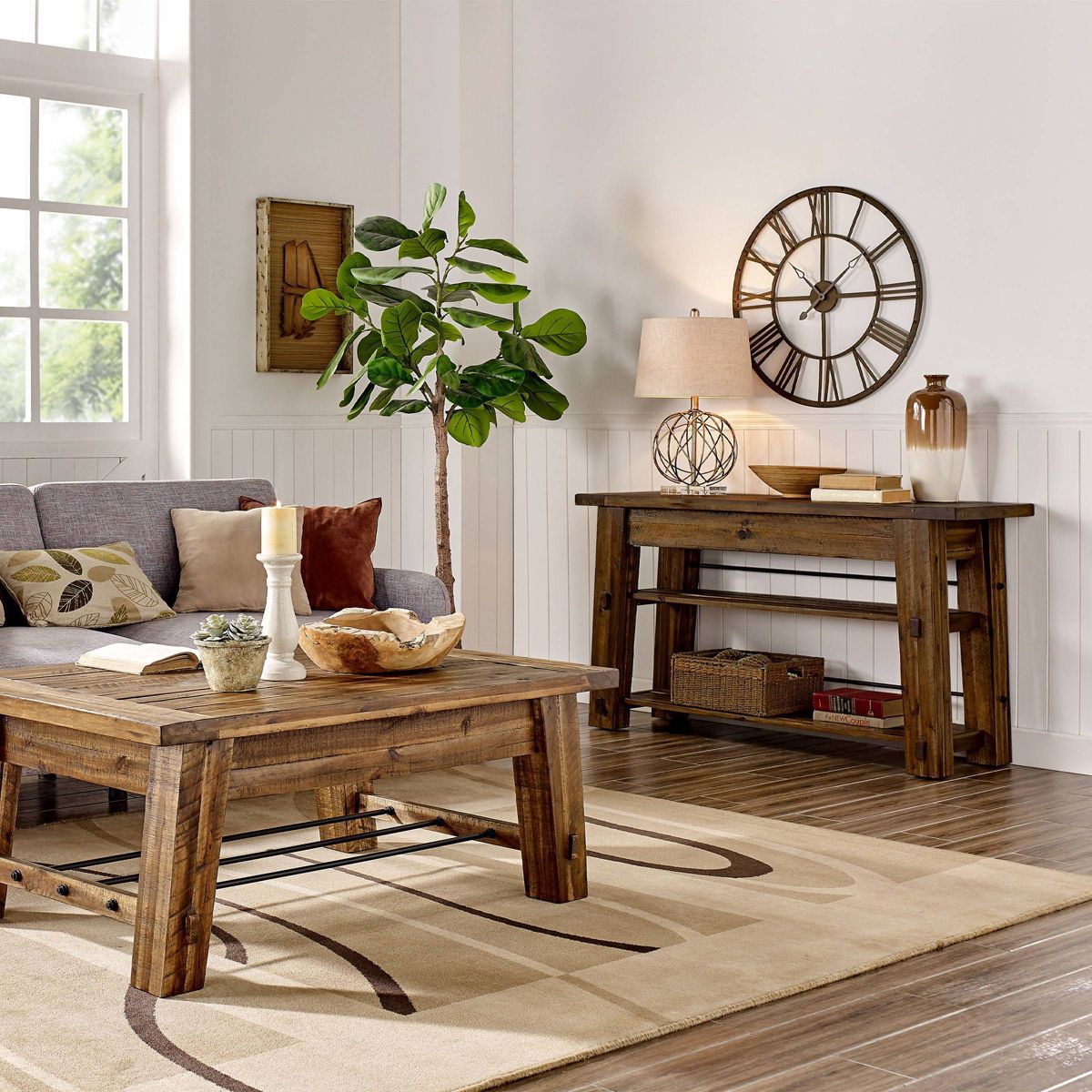 Durango Industrial Wood Console/Media Table: Sofa Table - Alaterre Furniture - thumbnail 10