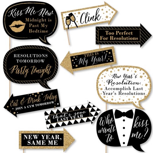 Big Dot Of Happiness Funny New Year'S Eve - Gold - New Years Eve Party  Decorations - Photo Booth Props Kit - 10 Piece : Target