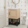 Bathroom Vanity With Ceramic Sink And Hot And Cold Faucet,Freestanding Bathroom Storage Cabinet With 2 Doors And Open Iron Shelf-Maison Boucle - 2 of 4