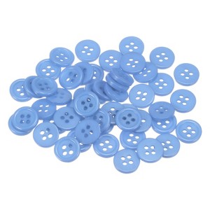 Unique Bargains Resin Craft Snap Round Flat 4-Hole Sewing Buttons 50 Pcs - 1 of 4