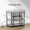 Zarler 4-Tier Bar Cabinet with Power Outlet, Bar Cabinet with LED, Liquor Stand with Lights, Metal Mini Bar Table, 47.3"x15.8"x 36", Black/Brown/Gray - 3 of 4
