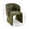 Set of 2 Teddy Upholstered Arm Chairs, Comfy Accent Side Chairs for Dining Room, Living Room, Modern Single Sofa Chair Set-Maison Boucle - 4 of 4