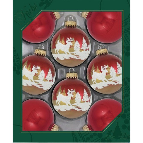 Glass Christmas Tree Ornaments - 67mm/2.63 Designer Balls from Christmas  by Krebs - Seamless Hanging Holiday Decorations for Trees - Set of 12