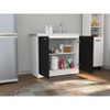 Napoles Utility Sink With Cabinet, Double Door, One Shelf -White / Black - 4 of 4