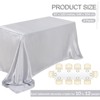 Wikineon Silver Satin Tablecloth: Party Tablecloth 2 Pack 57x120inch Rectangle Table Overlays for Holiday Wedding Baby Shower Ceremony - 3 of 4