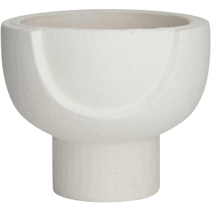 Studio 55D Bletheny White Ceramic Pedestal Decorative Bowl, 1 of 10