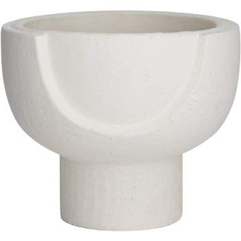 Studio 55D Bletheny White Ceramic Pedestal Decorative Bowl