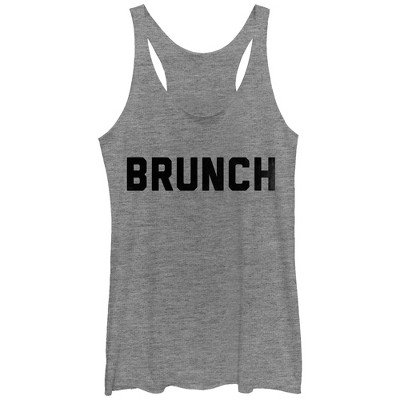 Women's Chin Up Brunch Racerback Tank Top - Gray Heather - Large : Target