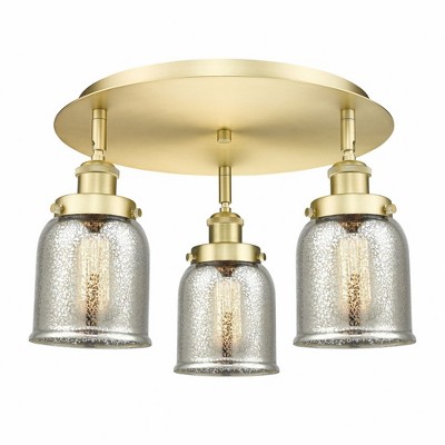 Bell - 3 Light Flush Mount In Art Deco Style-9.25 Inches Tall and 16.75 Inches Wide