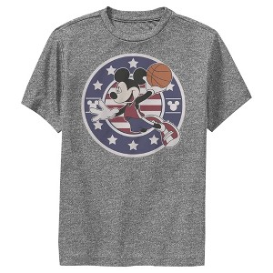 Boy's Disney Mickey Mouse Basketball Dunk Performance Tee - 1 of 4