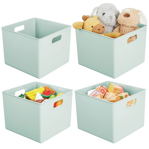 Mdesign Plastic Deep Home Storage Organizer Bin With Handles, 4 Pack, Mint  Green : Target