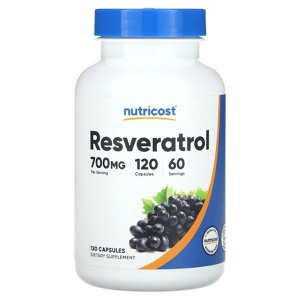 Nutricost Resveratrol, 700 mg, 120 Capsules (350 mg per Capsule) - 1 of 2