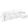 NicBex L-Shaped Corduroy Sectional Sofa,3-seater Couch with Ottoman for Living Room,Apartment,Office - 3 of 4