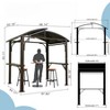 VisioGear Canopies and Gazebos, Hardtop Gazebo with Arc Roof, Gazebo Pavilion for Patio and Backyard, Brown, 96.61"*64.17"*93.11" - 2 of 4