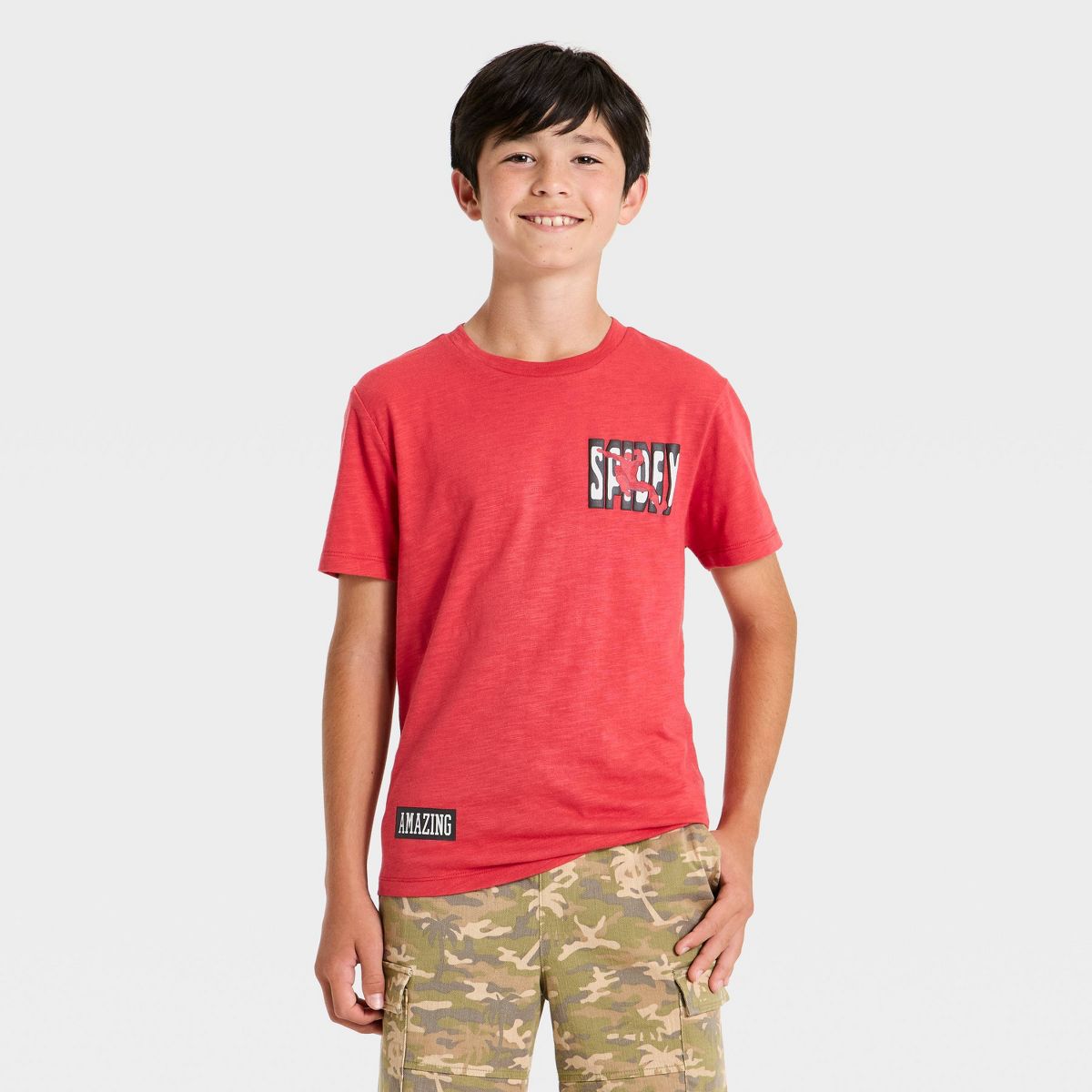 Boys' Disney Marvel Spidey Short Sleeve Front and Back Graphic T-Shirt - Red