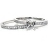 Pompeii3 1/4t Diamond Engagement Wedding Ring Semi Mount Set 14K White Gold - 2 of 4