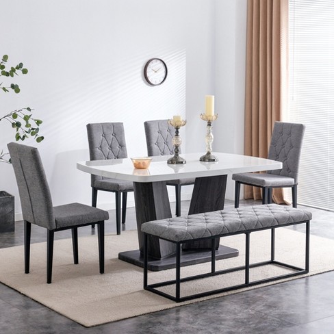 Dining table and chairs in online grey