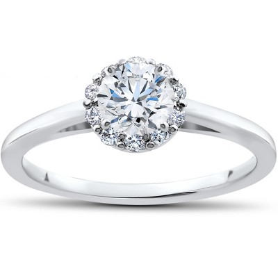 Pompeii3 3/4 Ct Lab Created Diamond Madelyn Halo Engagement Ring 14k White Gold