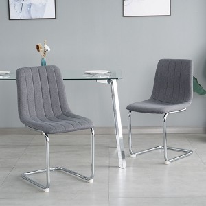 CAVINAS 18.11" Modern Upholstery Dining Chairs,Set of 2/4,Accent Dining Room Chairs with L-Shaped Metal Legs,Dining Furniture Chair - 1 of 4