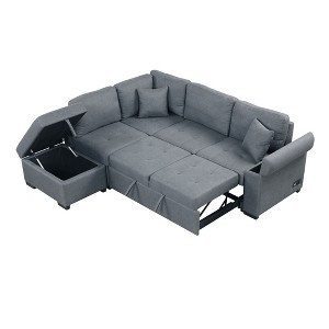 NicBex Modern Pull Out Sofa Bed Convertible Sleeper Sofa with Storage Ottoman and USB Port for Living Room - 1 of 4