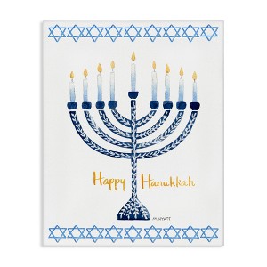 Stupell Industries Happy Hanukkah Holiday Menorah Canvas Art - 1 of 4