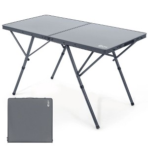 PORTAL Folding Camping Table for 4-6 Person, Large Aluminum Portable Table with Adjustable Height and Carry Handle for Picnic, BBQ, Camping - 1 of 4