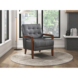 NicBex Leather  Accent Chair,Modern Arm Chairs with Solid Wood Arms and Legs for Bedroom,Reading Room - 1 of 4