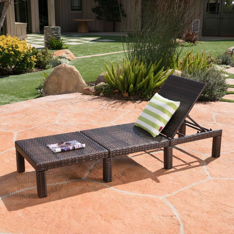 Jamaica Wicker Patio Chaise Lounge - Brown - Christopher Knight Home, 3 of 7