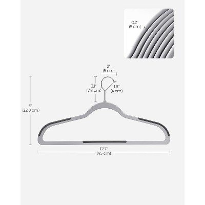 Light and Dark Gray Plastic Non-Slip Coat Hangers, 50 Pack