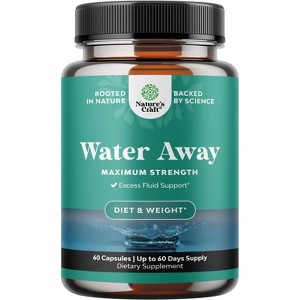 Water Away Herbal Diuretic Pills, Fluid Retention Supplement, Excess Fluid & Bloating Relief, Leg & Feet Swelling, Nature's Craft, 60ct - 1 of 4