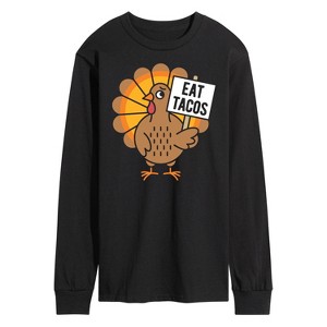 Men's - Instant Message - Eat Tacos Turkey Long Sleeve Graphic T-Shirt - 1 of 4